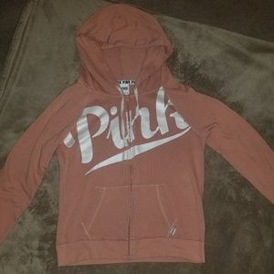 PINK Victoria's Secret Cream Zipup Hoodie